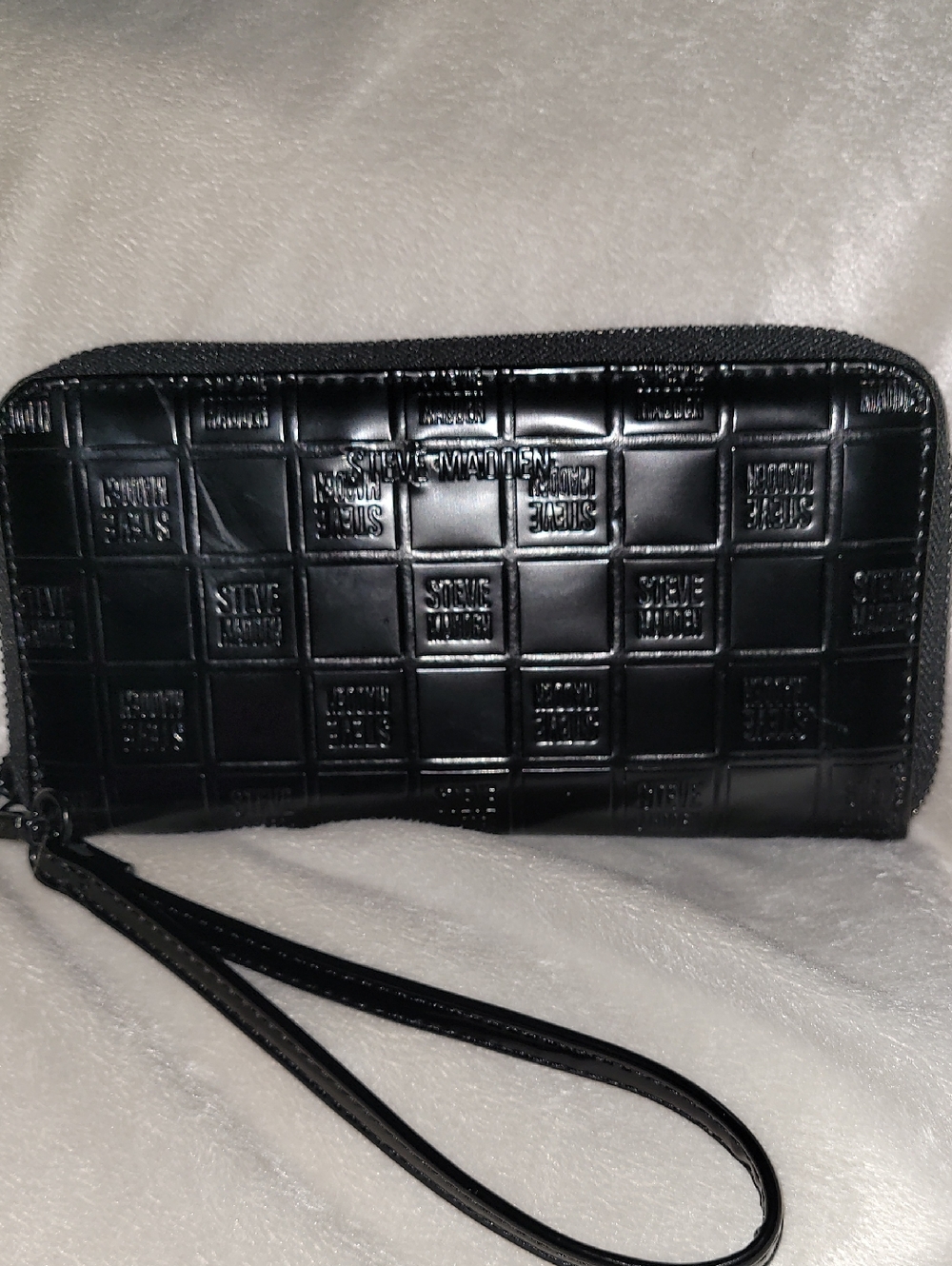Steve Madden Patent Black Long Wallet